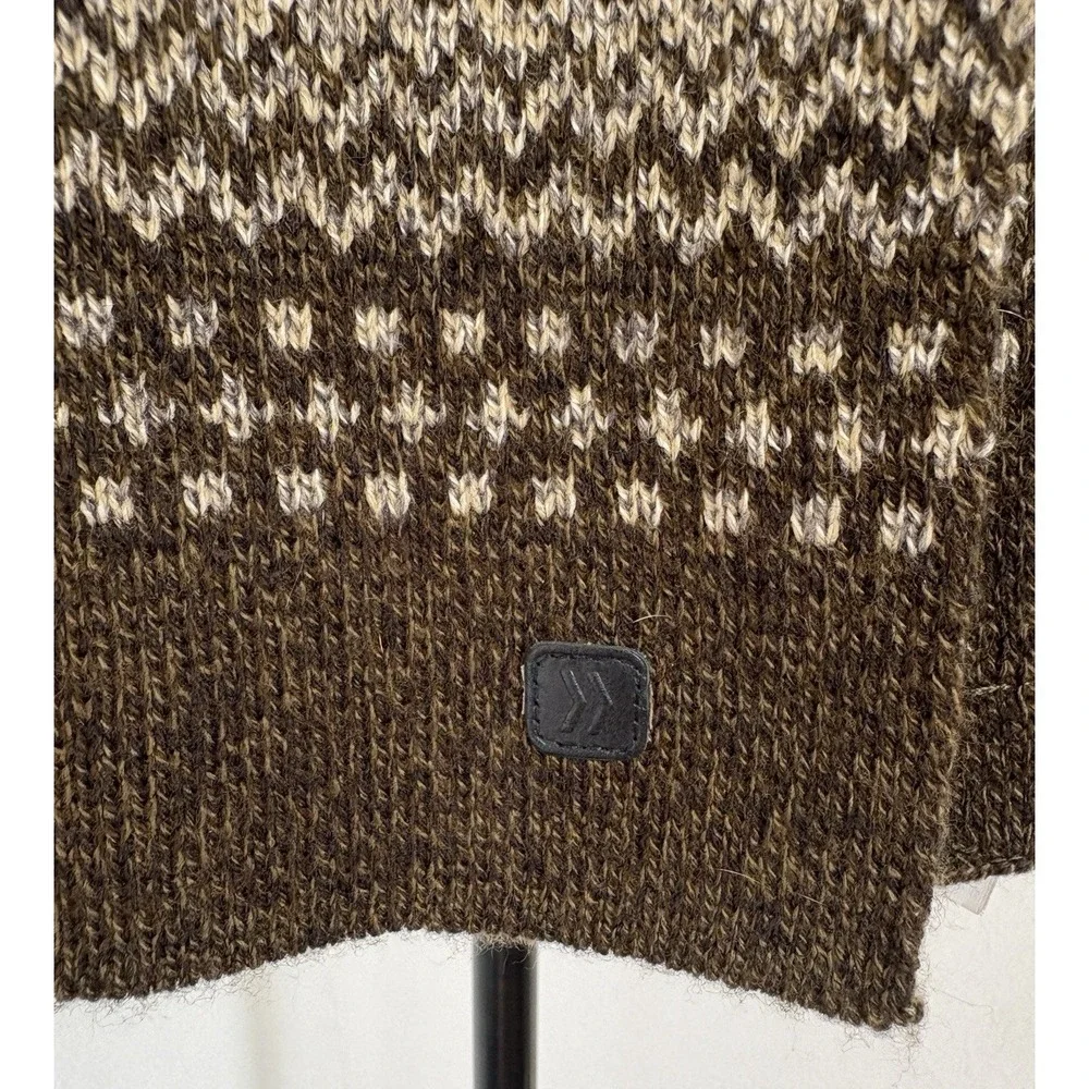 ThirtyTwo Snowboarding Scarf Fair Isle Olive‎ Green Wool Blend Scandi Ski Lodge